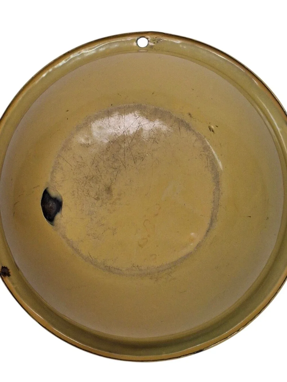 Vintage Yellow Enamelware Bowl Basin Chippy Fall Farmhouse Cottagecore Decor